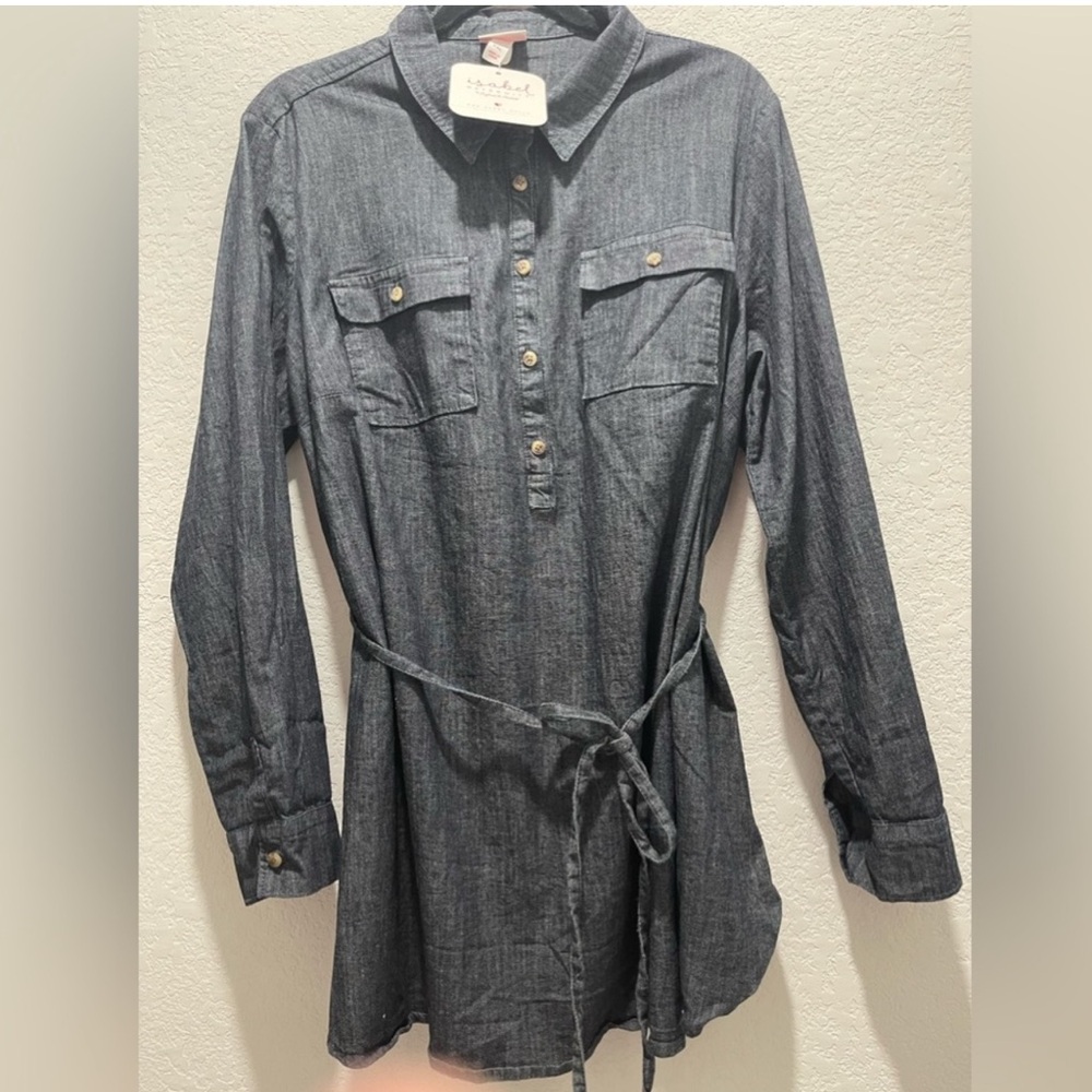 Mamma's Maternity. Isabel Maternity.Denim Collar Maternity Dress. Size M